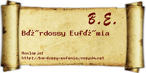 Bárdossy Eufémia névjegykártya